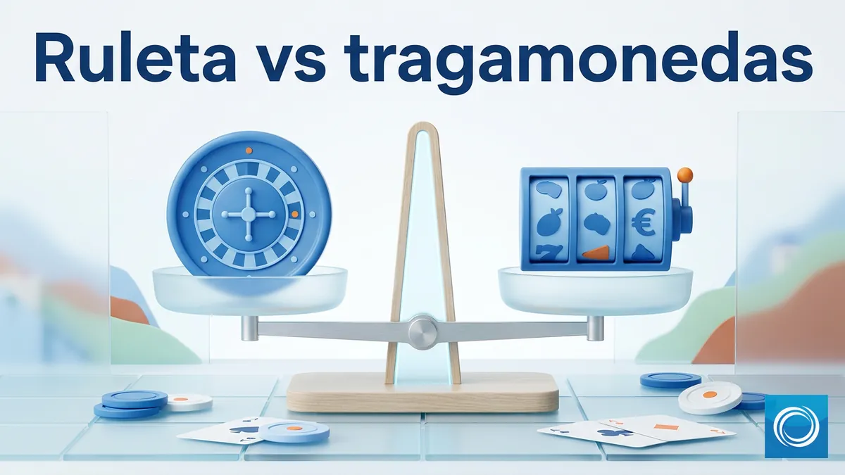 Balanza que compara el peso de ruleta y tragamonedas en el rollover de NordicBet